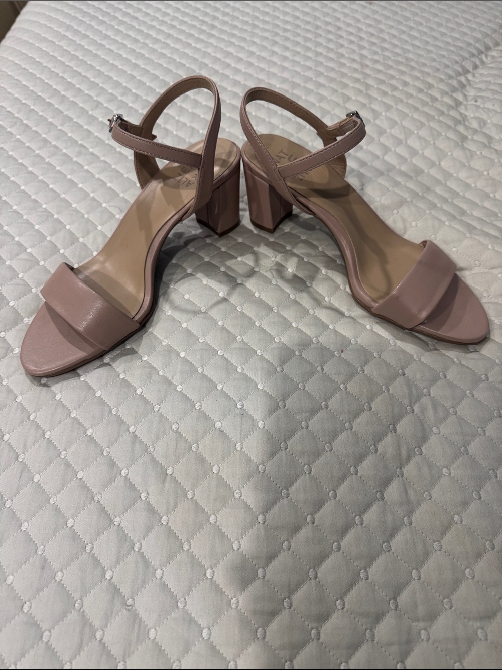Naturalizer Blush Pink Open-Toe Ankle-Strap Heels